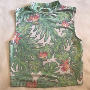 Asos Tropical Print “Tall” Crop Top Sz Small 4